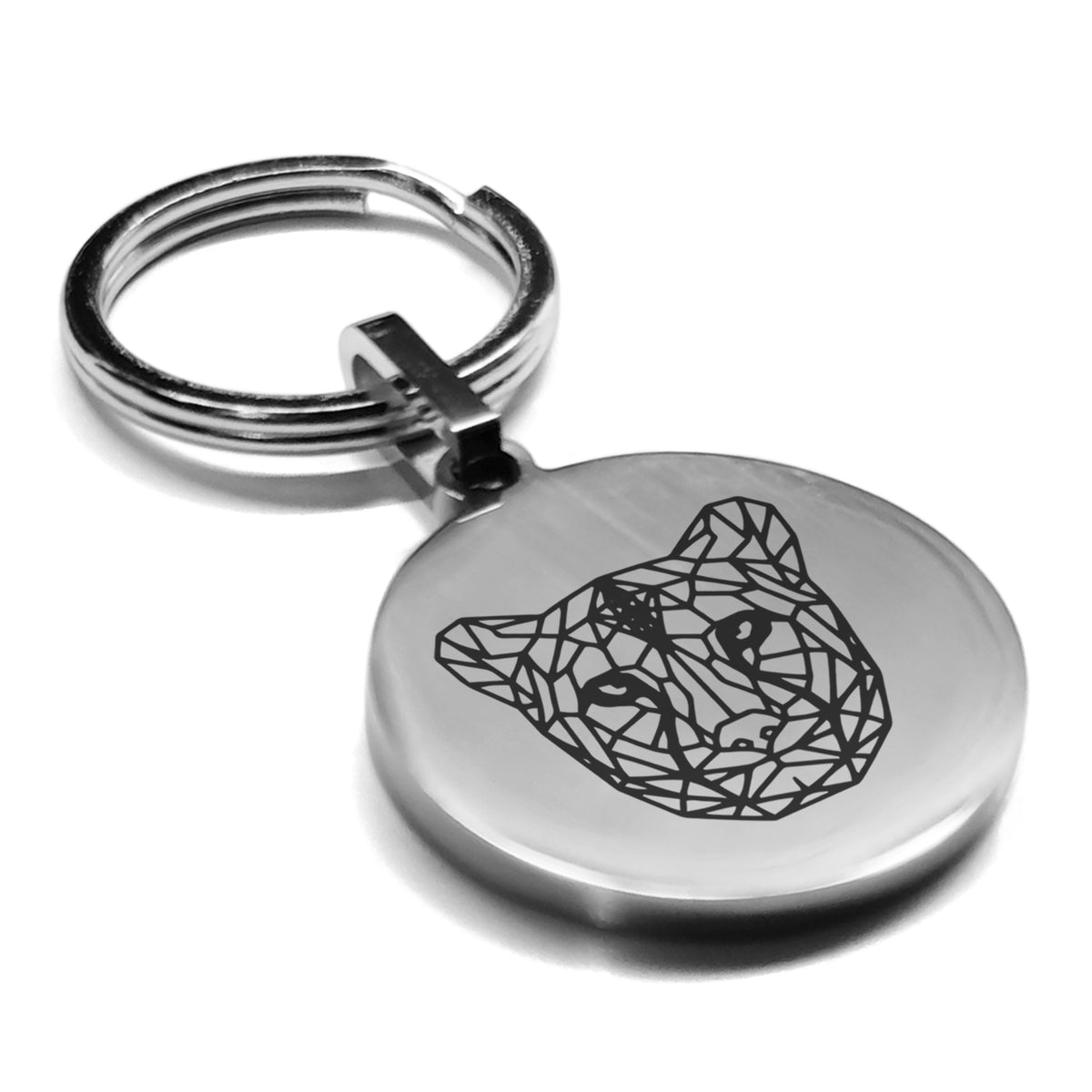 Source Stainless steel square round brand geometric keychain on m