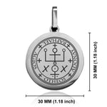 Stainless Steel Seal of Archangel Raphael Round Medallion Pendant