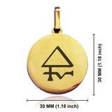 Stainless Steel Sulfur Alchemical Symbol Round Medallion Keychain