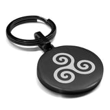 Stainless Steel Celtic Spiral Knot Round Medallion Keychain