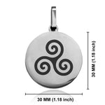 Stainless Steel Celtic Spiral Knot Round Medallion Keychain