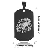 Stainless Steel Geometric Polygon Parrot Dog Tag Keychain - Comfort Zone Studios