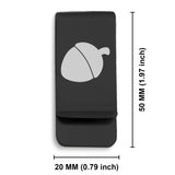 Stainless Steel Acorn Good Luck Charm Classic Slim Money Clip