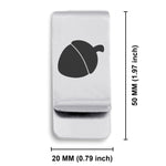 Stainless Steel Acorn Good Luck Charm Classic Slim Money Clip