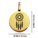 Stainless Steel Dream Catcher Good Luck Charm Round Medallion Pendant