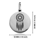 Stainless Steel Dream Catcher Good Luck Charm Round Medallion Pendant