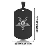 Stainless Steel Masonic Blazing Eastern Star Symbol Dog Tag Pendant - Comfort Zone Studios