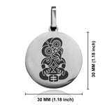 Stainless Steel Hei Tiki Maori Symbol Round Medallion Pendant