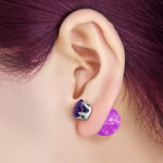 Stainless Steel Double Sided 8 MM CZ &amp; 15 MM Crystal Candy Ball Stud Earrings - Comfort Zone Studios