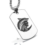 Stainless Steel Apache Warrior Champion Dog Tag Pendant - Comfort Zone Studios