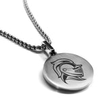 Stainless Steel Knight Warrior Champion Round Medallion Pendant