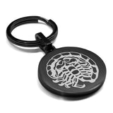 Stainless Steel Scorpio Zodiac (Scorpion) Round Medallion Keychain