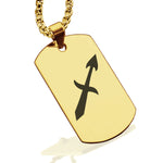 Stainless Steel Astrology Sagittarius (Centaur Archer) Sign Dog Tag Pendant - Comfort Zone Studios