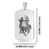 Stainless Steel Tribal Sagittarius Zodiac (Centaur Archer) Dog Tag Keychain - Comfort Zone Studios