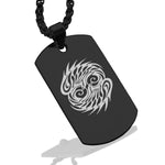 Stainless Steel Tribal Pisces Zodiac (Two Fishes) Dog Tag Pendant - Comfort Zone Studios